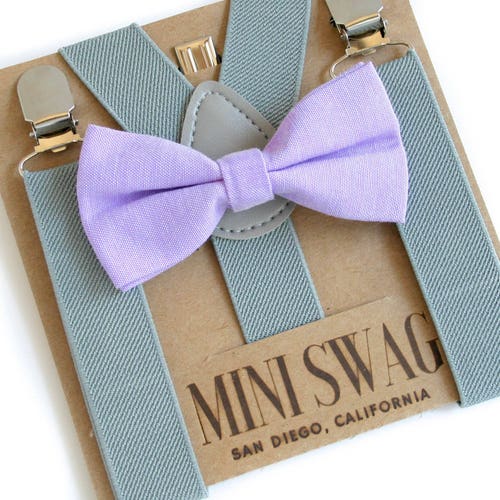 Lavender Bow Tie and Suspender Set for Men Boys Toddlers Etsy