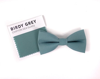 Sea Glass Bow Tie --- PERFECT for Groomsmen, Ring Bearer, Page Boy Outfit, Wedding, Birdy Grey Color Match, Cake Smash, Morilee Deep Sea