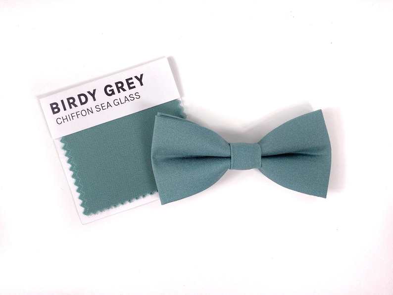 Sea Glass Bow Tie PERFECT for Groomsmen, Ring Bearer, Page Boy Outfit, Wedding, Birdy Grey Color Match, Cake Smash, Morilee Deep Sea image 1
