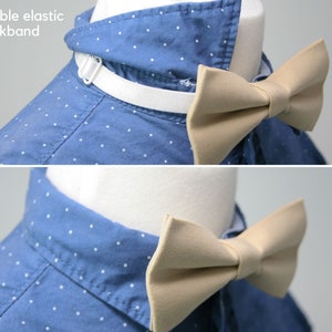 Navy Blush Plaid Bow Tie & Camel Leather Suspenders PERFECT for Cake Smash, Ring Bearer or Page Boy Outfit, 1st Birthday, Groomsmen image 6