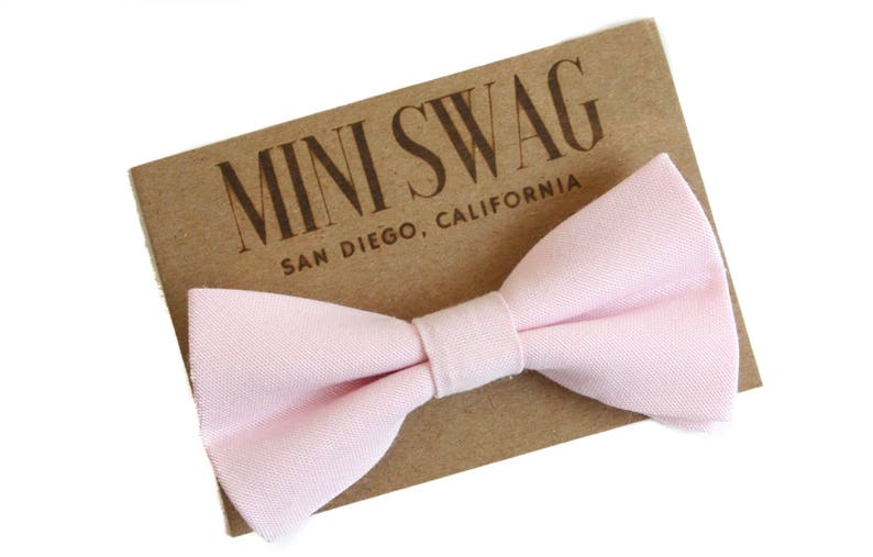 Light Pink Bow Tie & Gray SuspendersPERFECT for Ring Bearer Outfit, Boys Bow Tie and Suspenders Set, Blush Baby Bow Tie, Cake Smash Outfit image 2