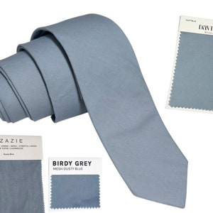 Dusty Blue Necktie, Bow Tie, or Pocket Square -- PERFECT for Groomsmen, Ring Bearer, Wedding, Davids Bridal, Birdy Grey, Azazie, Page Boy