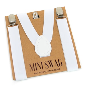 White Suspenders --- PERFECT for Boy Baptism Outfit, Christening, Wedding, Confirmation, Communion, Gift, Ring Bearer, Page Boy, Cake Smash