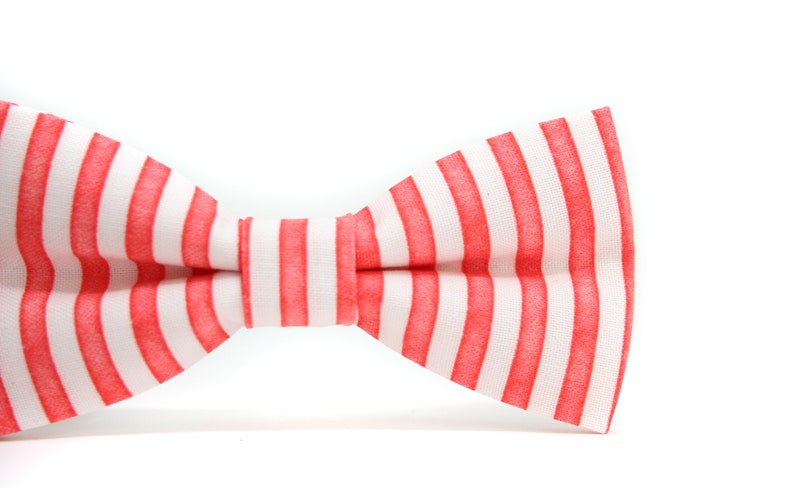 Red and White Stripe Bow Tie & Red Suspenders Perfect for Christmas Outfit, Holiday Party, 1st Birthday, Candy Cane, Baby Mens Size image 2