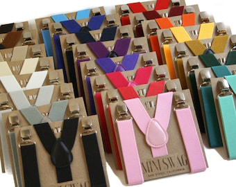 Mens and Boys Suspenders, Baby, Toddler, Kids --- PERFECT for Weddings and Special Events, 29 COLORS