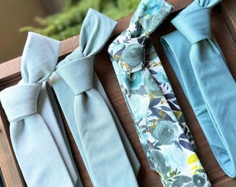 Corbata con flores de vidrio marino y aguas profundas, pajarita de boda, pañuelo de bolsillo