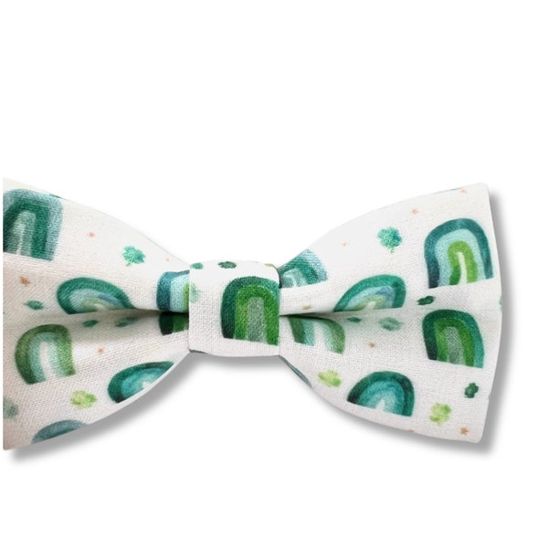 Sage and Green Rainbow Bow Tie --- PERFECT for St Patrick's Day Outfit, Clover, Cake Smash, March 1st Birthday, Baby, Toddler, Adults, Dog