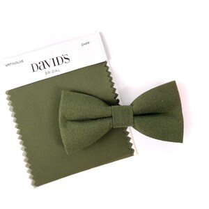 Olive Green Bow Tie & Suspenders PERFECT for David's Bridal Martini Olive Match, Groomsmen, Ring Bearer Page Boy Outfit, Wedding, Moss Bow Tie ONLY