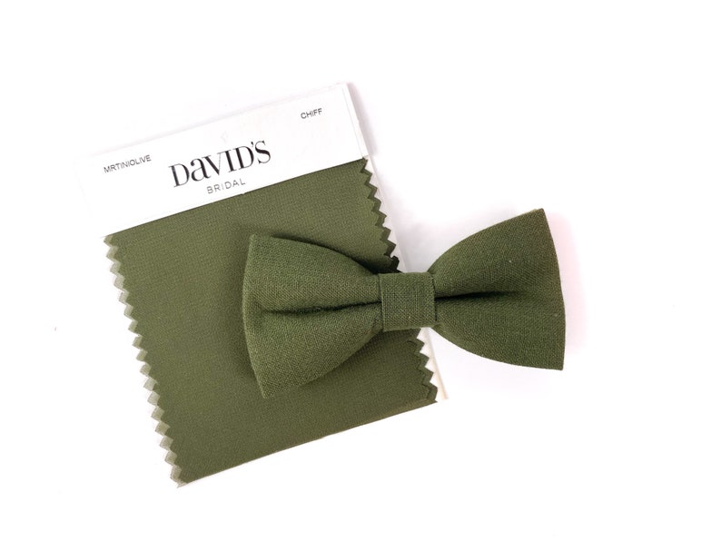 Olive Green Bow Tie & Suspenders PERFECT for David's Bridal Martini Olive Match, Groomsmen, Ring Bearer Page Boy Outfit, Wedding, Moss Bow Tie ONLY