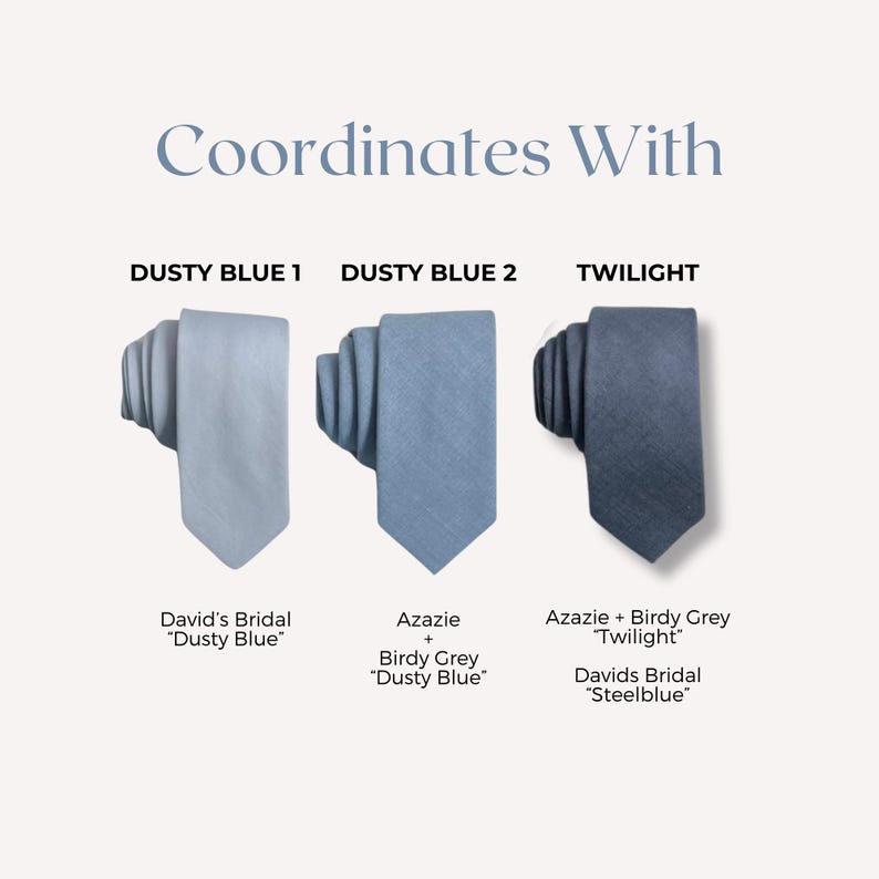 Dusty Blue Floral, Twilight, French Blue | Wedding Neckties, Bow Ties, Pocket Squares image 3