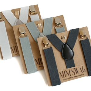 Gray Suspenders, Groomsmen, Kids Suspenders, Wedding Suspenders, Boys Suspenders, Baby Suspenders, Ring Bearer Outfit, Page Boy