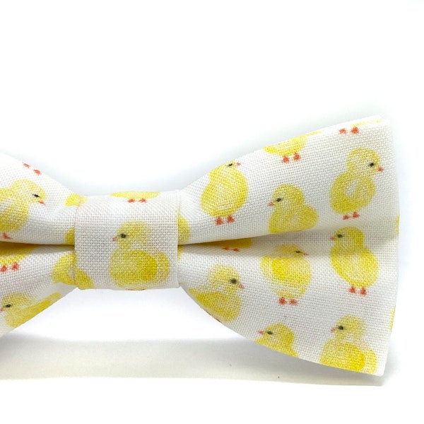 Yellow Easter Chick Bow Tie --- PERFECT for Boys Basket Stuffers, Easter Gift, Baby Outfit, Toddler Gift, Father Son Matching Outfit