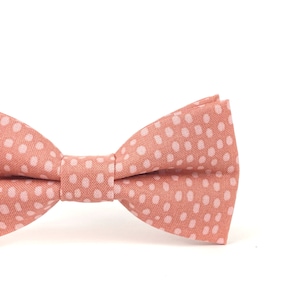 Desert Coral Dot Bow Tie --- PERFECT for Groomsmen, Ring Bearer, Page Boy Outfit, Wedding Gift, David&#39;s Bridal Ballet, Dusty Rose