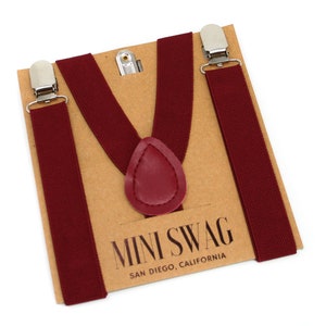Burgundy Suspenders --- Baby, Toddler, Youth, and Men&#39;s Sizes --- PERFECT for Ring Bearer, Page Boy, Groomsmen, Cake Smash, Wedding Braces