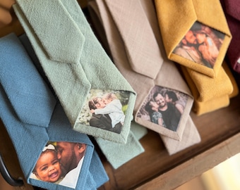 Parche personalizado para corbata con foto / Recuerdo de boda, Día del Padre, Regalo para el novio (Permanente + Lavable)