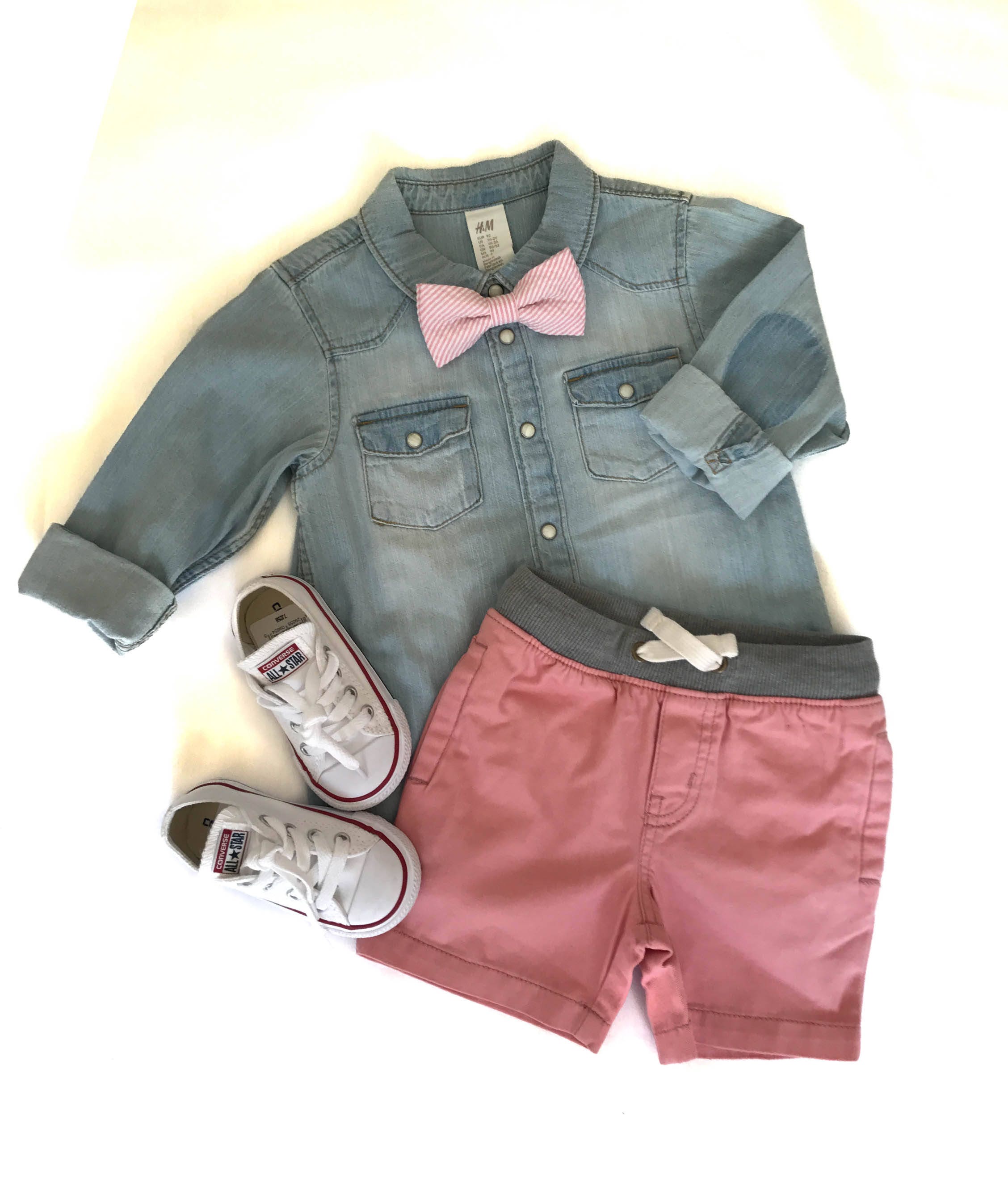 Pink Seersucker Bow Tie & Leather Suspender SetPERFECT for | Etsy