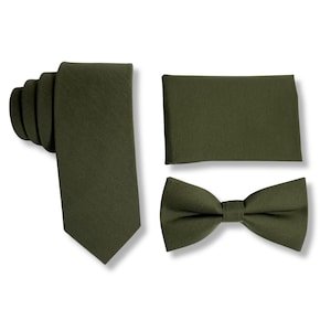 Olive Green Bow Ties, Neckties, Pocket Squares & Suspenders