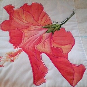 QUILT BLOCK, Foto auf Stoff und gesteppt