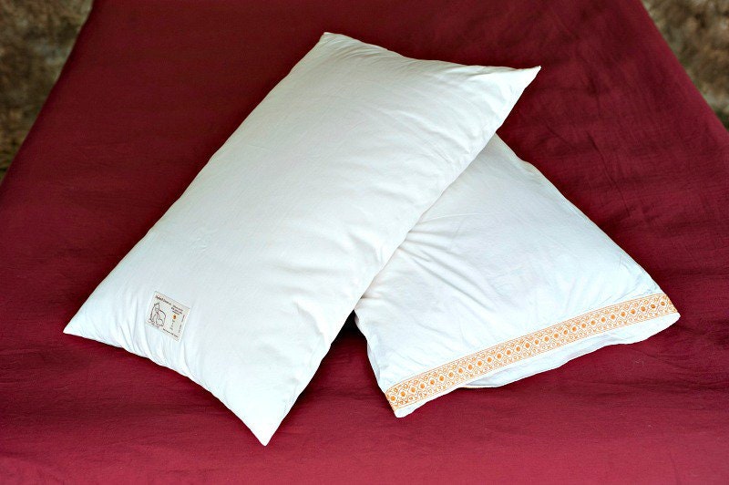 100 Organic Eco Wool Batting Filled Sleep Pillows Etsy