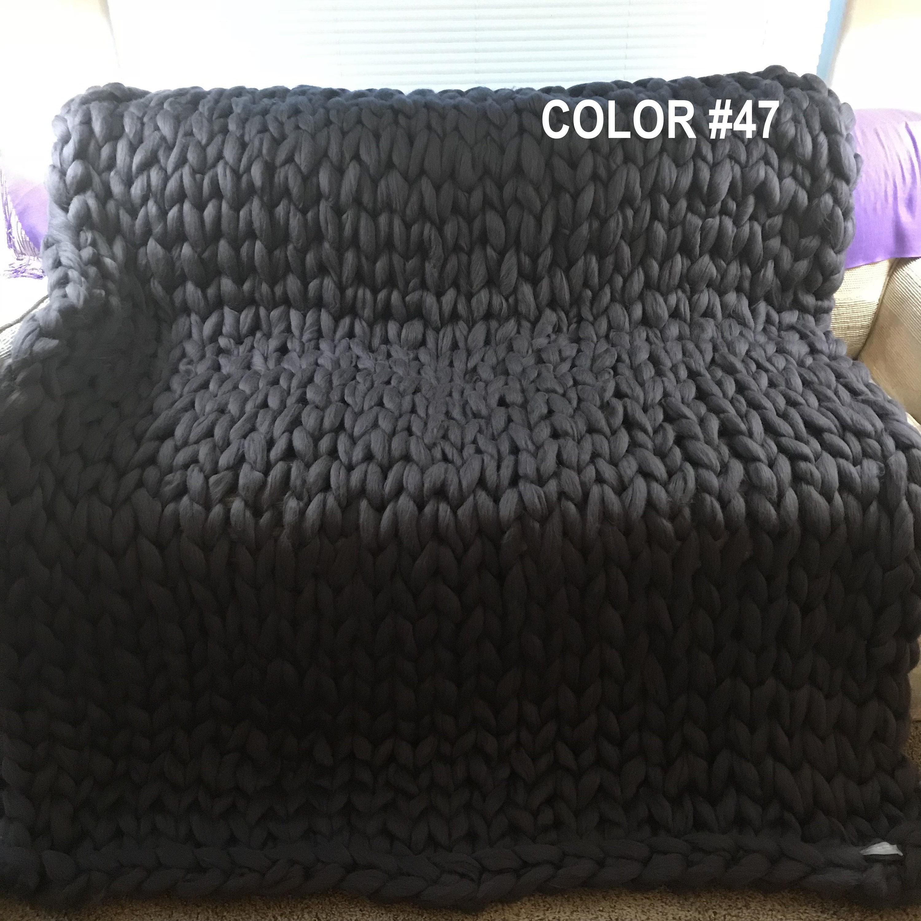 Large chunky knit australian merino wool throw blanket 50 x 70 127177cm custom order listing