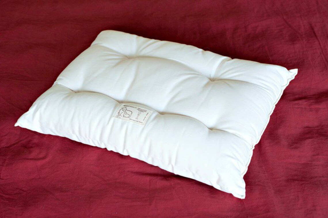100 Organic Eco Wool Batting Filled Contour Sleep Pillows Etsy