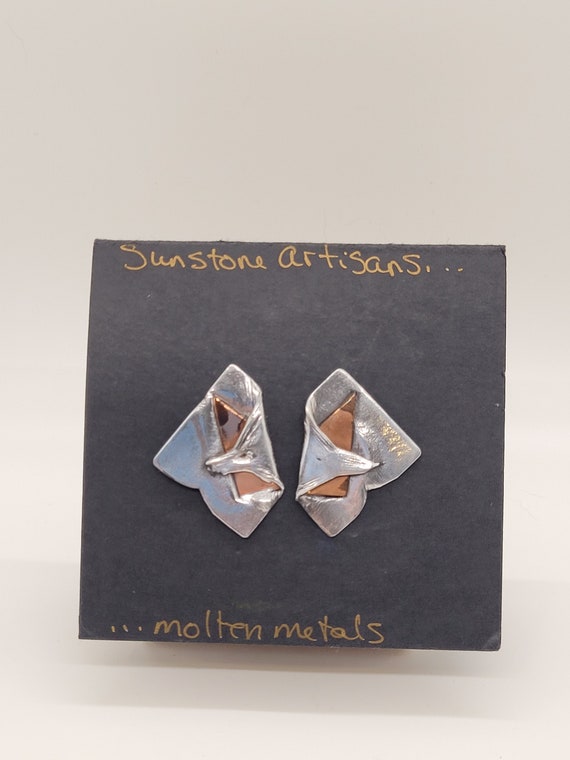 Sunstone Artisans Molten Metals Abstract Earrings