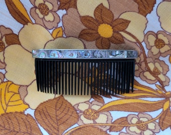 Vintage NOS Abalone Hair Comb