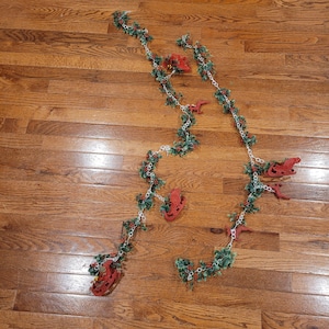 Vintage Christmas Garland with sleigh and deer