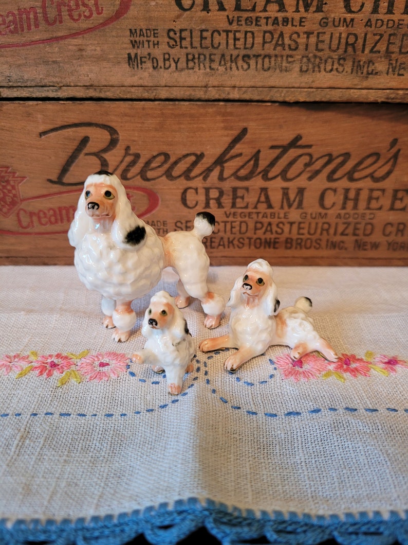 Vintage Porcelain Poodle Figurines Etsy