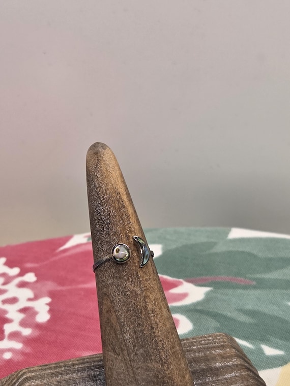 Sun and Moon Vintage Abalone Ring 3 - image 1