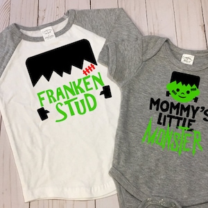 Family Frankenstein Halloween Costume: Matching Shirts & Bodysuit