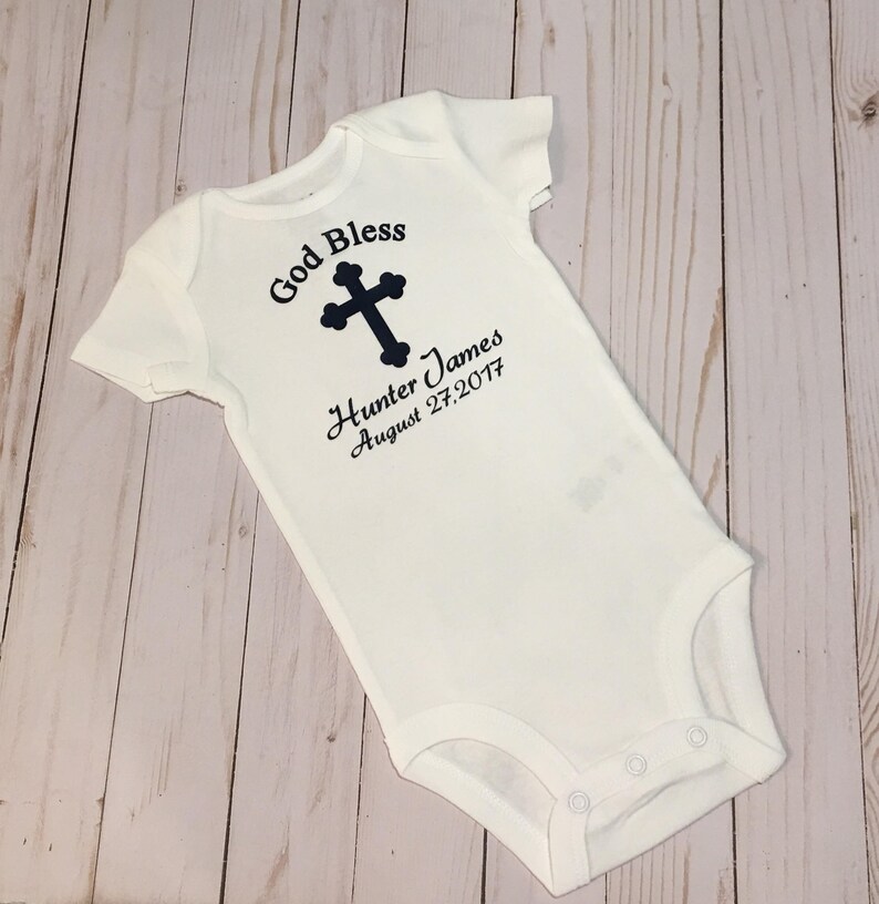 God Bless Christening or Baptism Bodysuit / Personalized Etsy