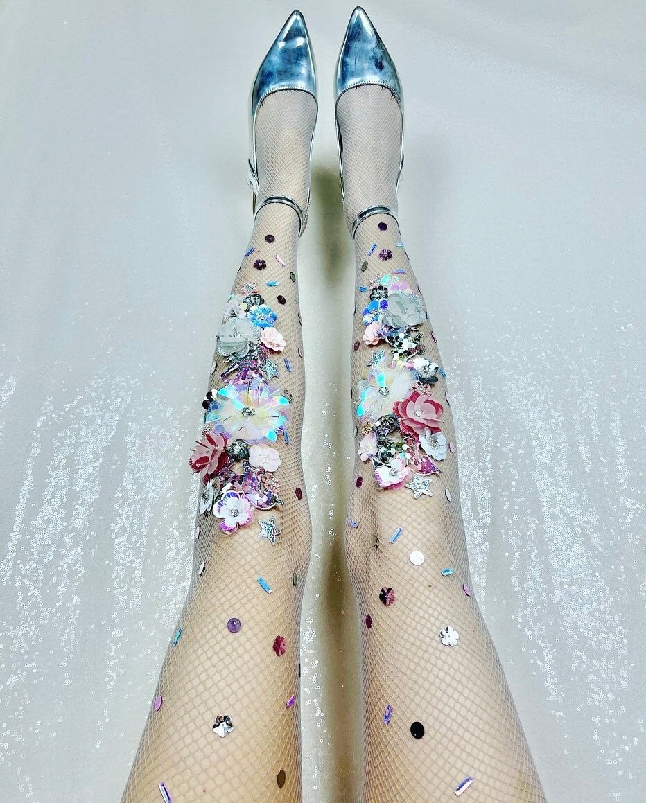 Pastel fishnet cheap tights