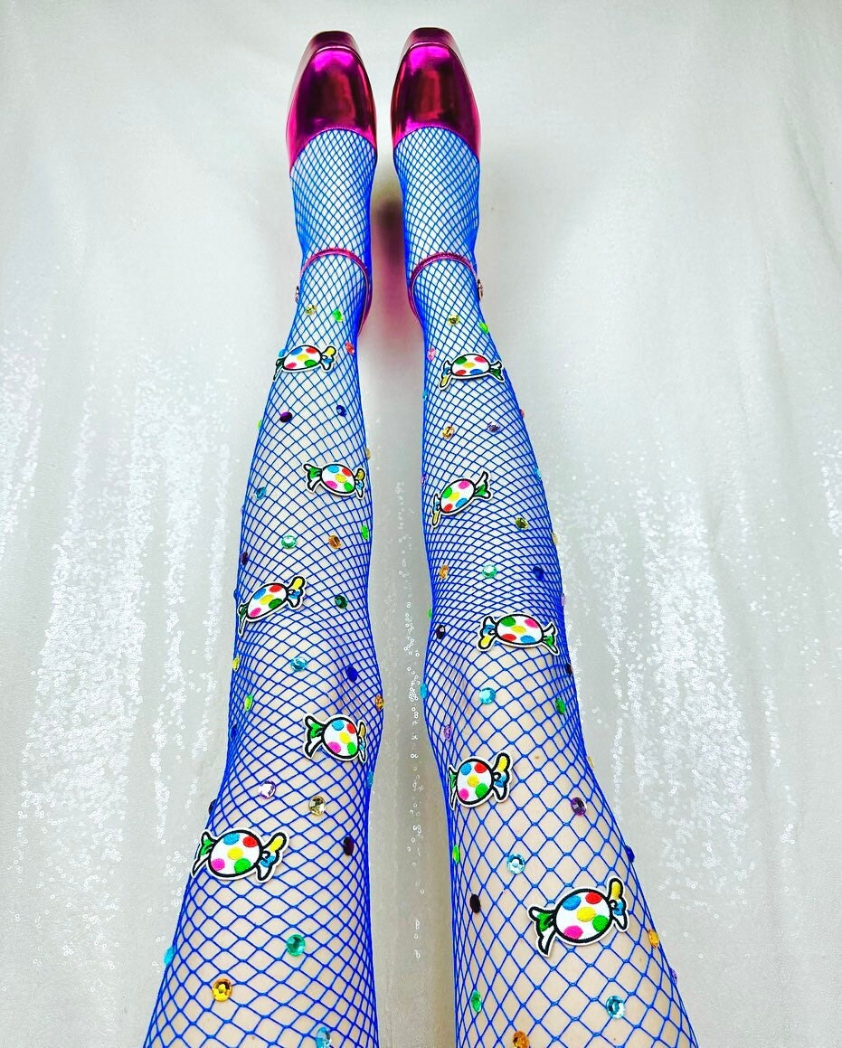 Blue Fishnets Etsy