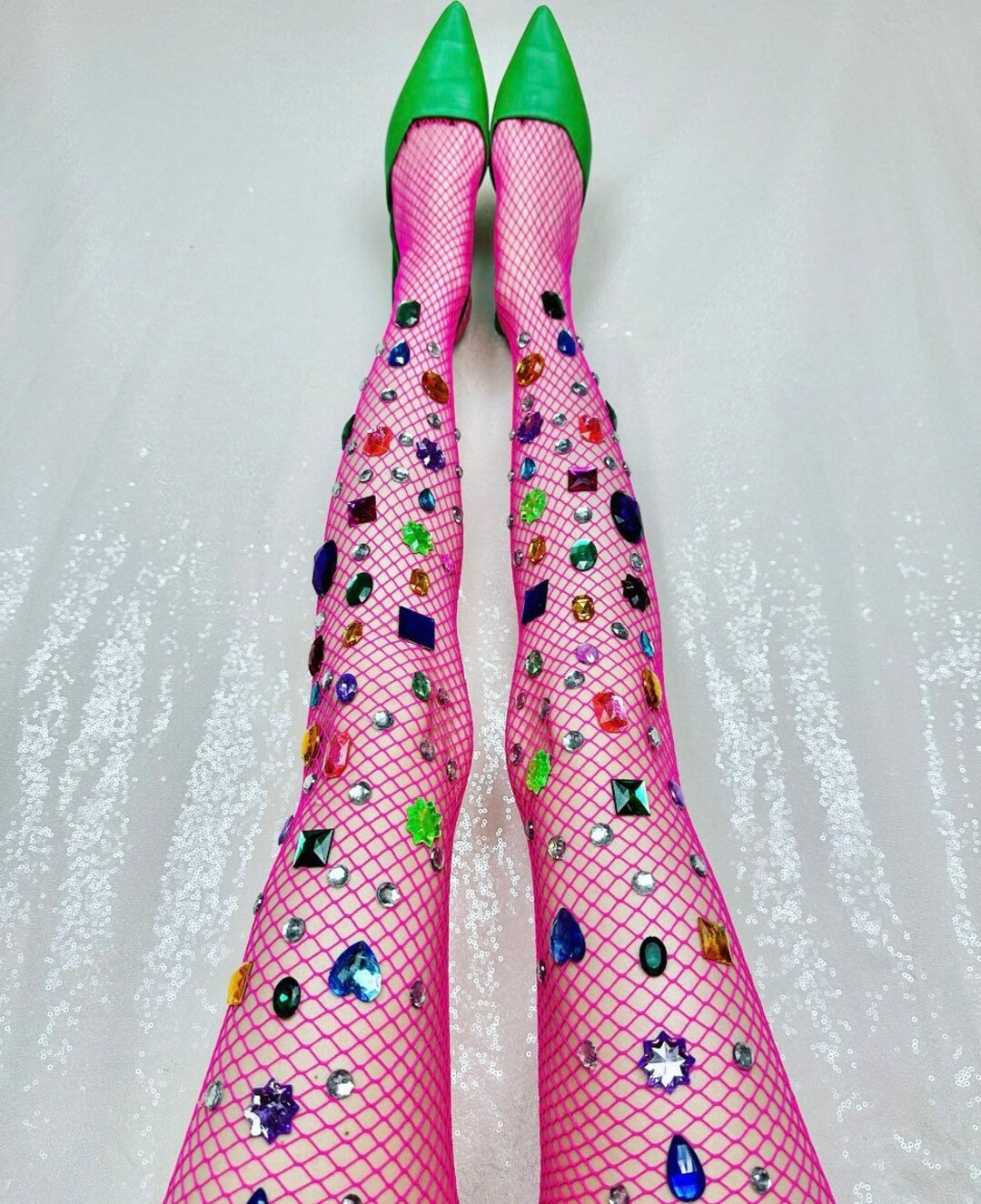 Bejeweled Hot Pink Rhinestone Rainbow Etsy