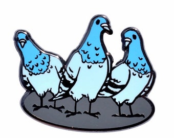 Blue Pigeons Lapel Pin