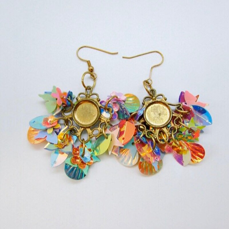 Rainbow Sequin Sunburst Earrings main image 1