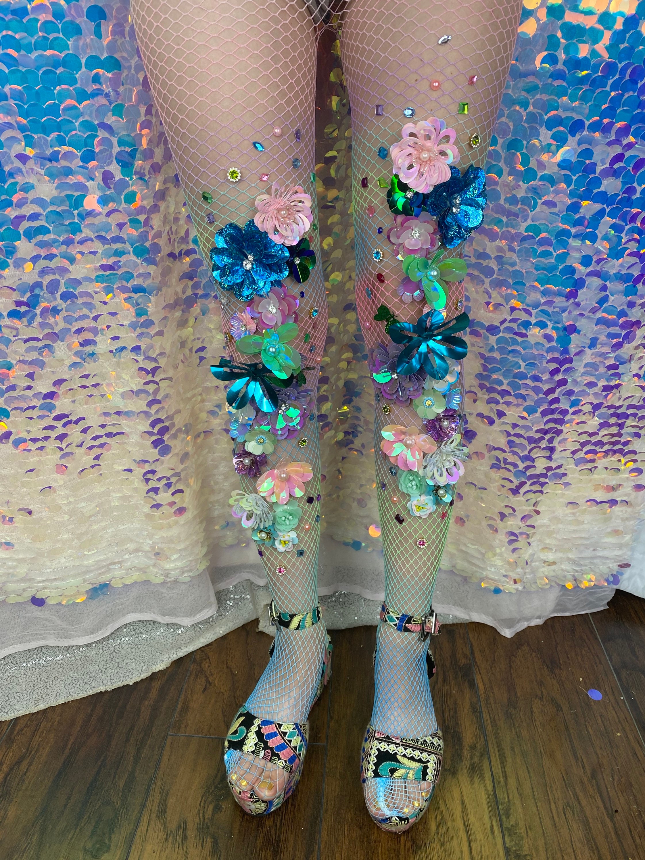 Statement Sunset Bejeweled Sequin Flower Etsy