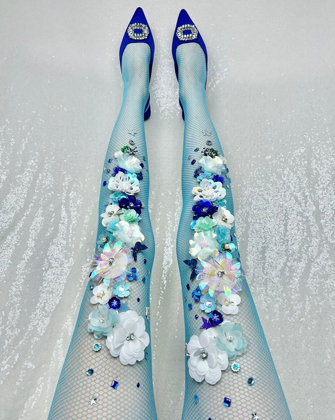 Blueberry Bejeweled Ice Sequin Flower Etsy UK