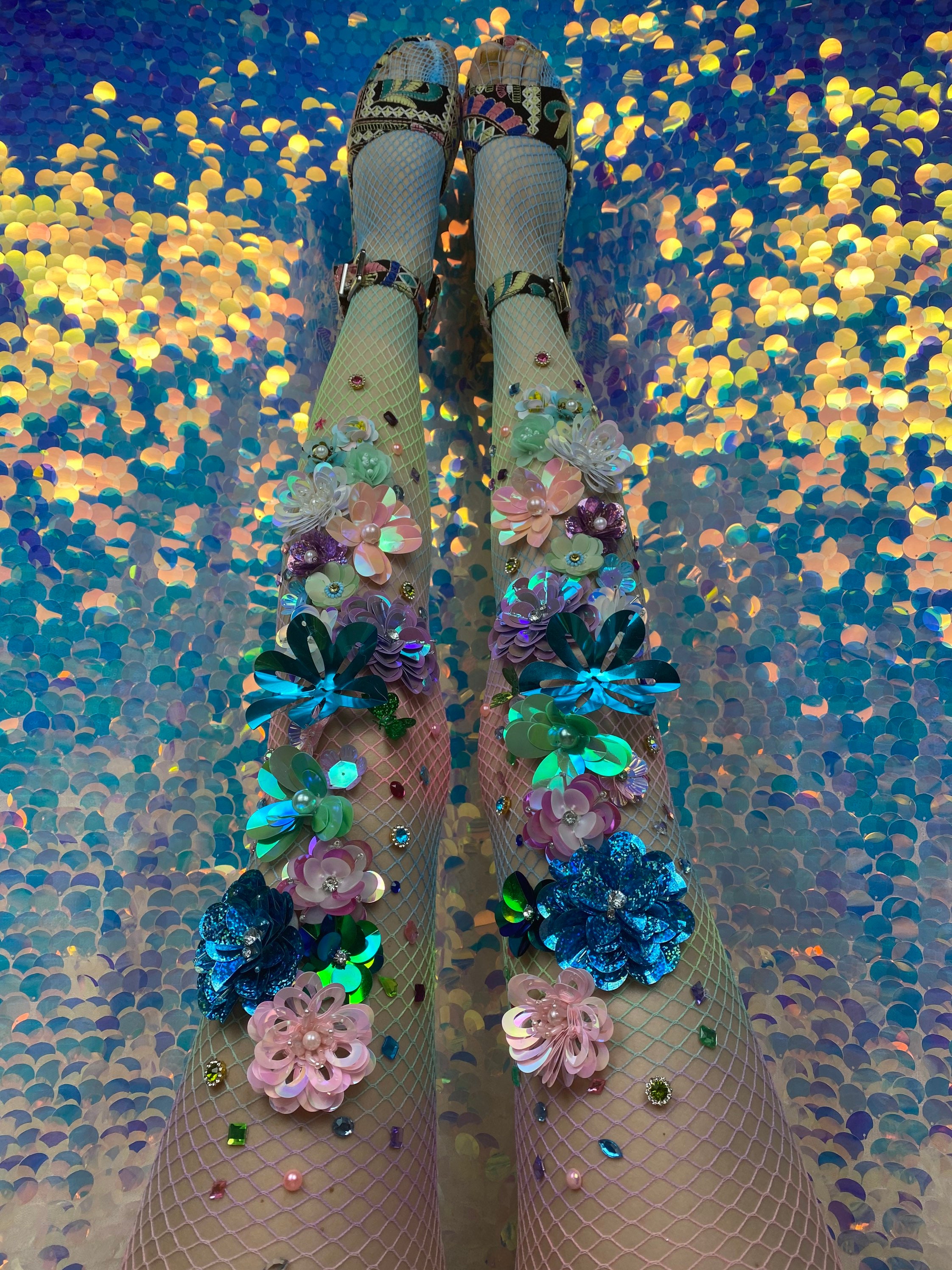 Statement Sunset Bejeweled Sequin Flower Etsy