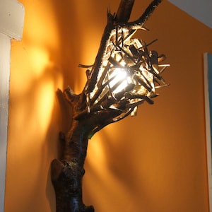 Lamp sconce forest style Buli Wood handicraft image 1