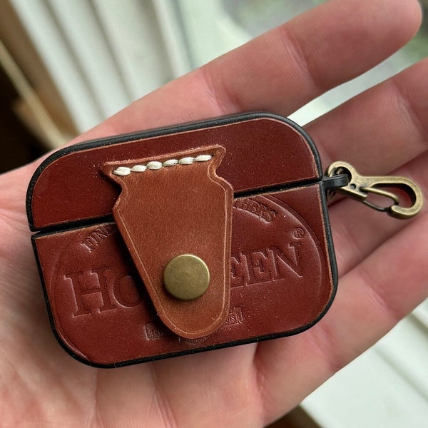 Shell Cordovan Airpods Pro Case - Horween Garnet and Natural Shell Cordovan