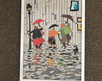 Handmade Ceramic Mosaic Wall Art: Grandmas on the Move - Playful Whimsy
