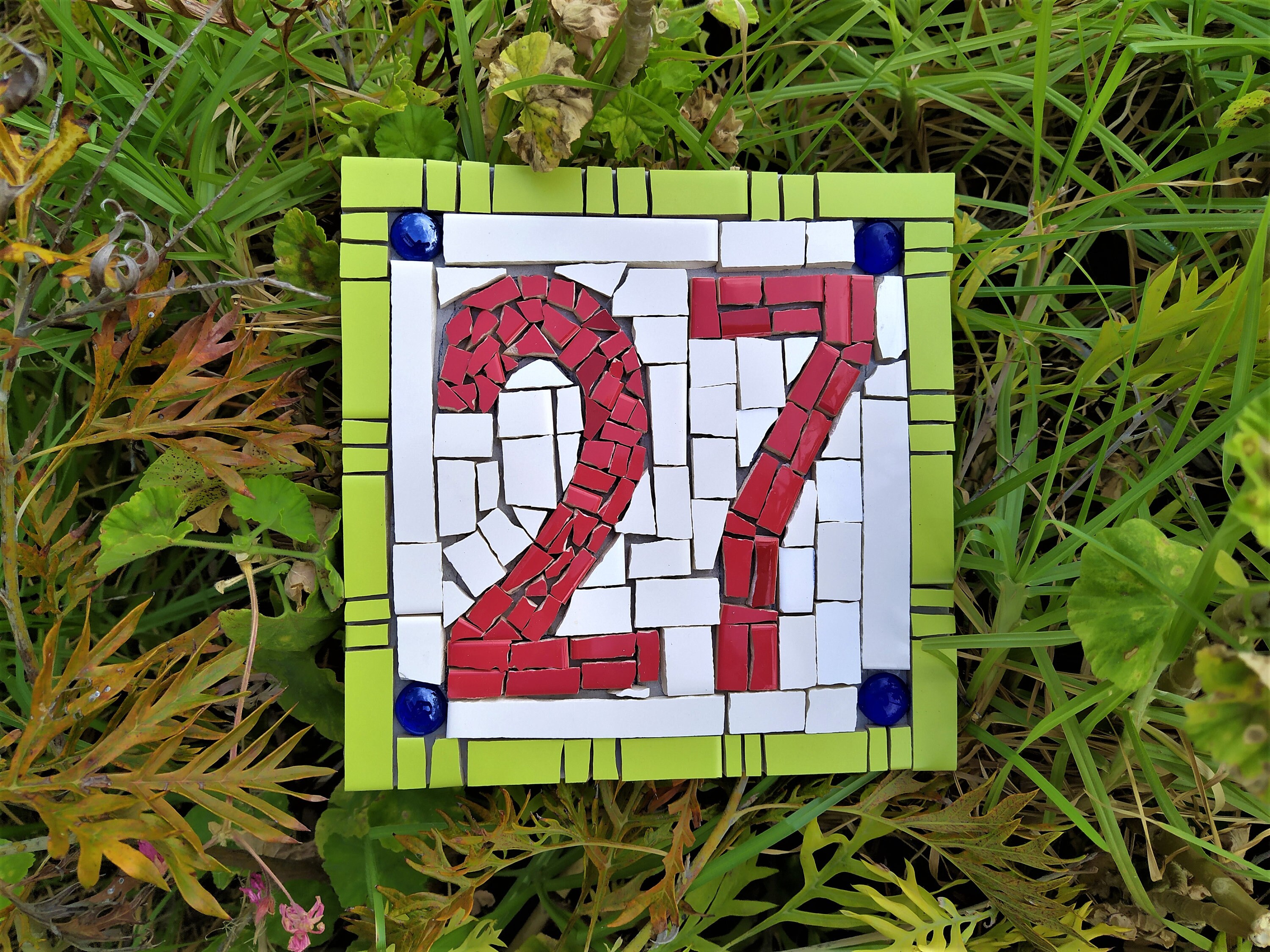 House Number Ceramic tiles Mosaic Art 1 2 digits Sign Etsy