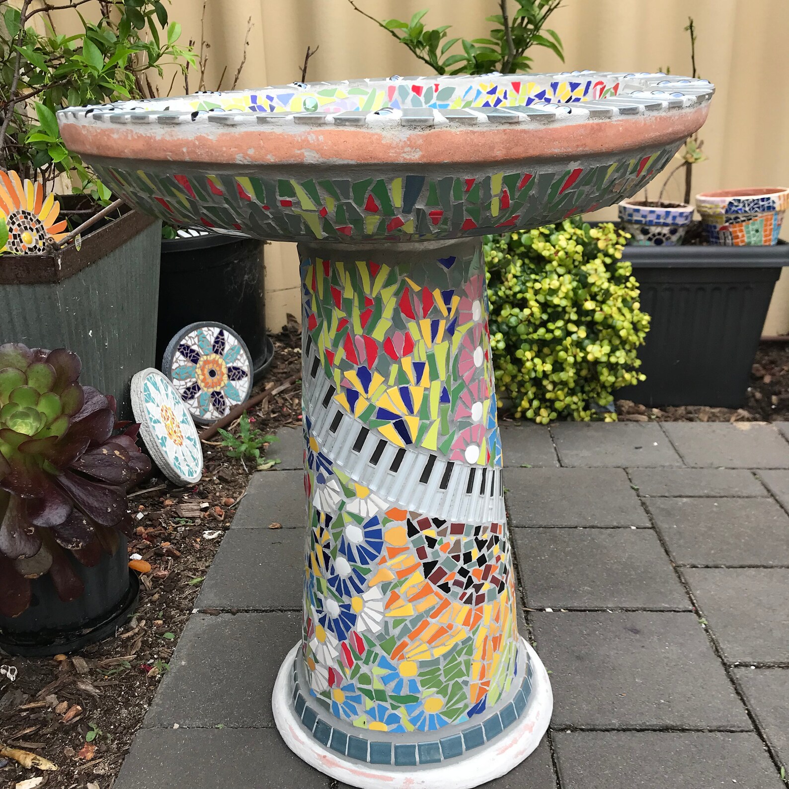 Mosaic Bird Bath. Terracotta Pottery Garden Bird Deluxe Seed Etsy