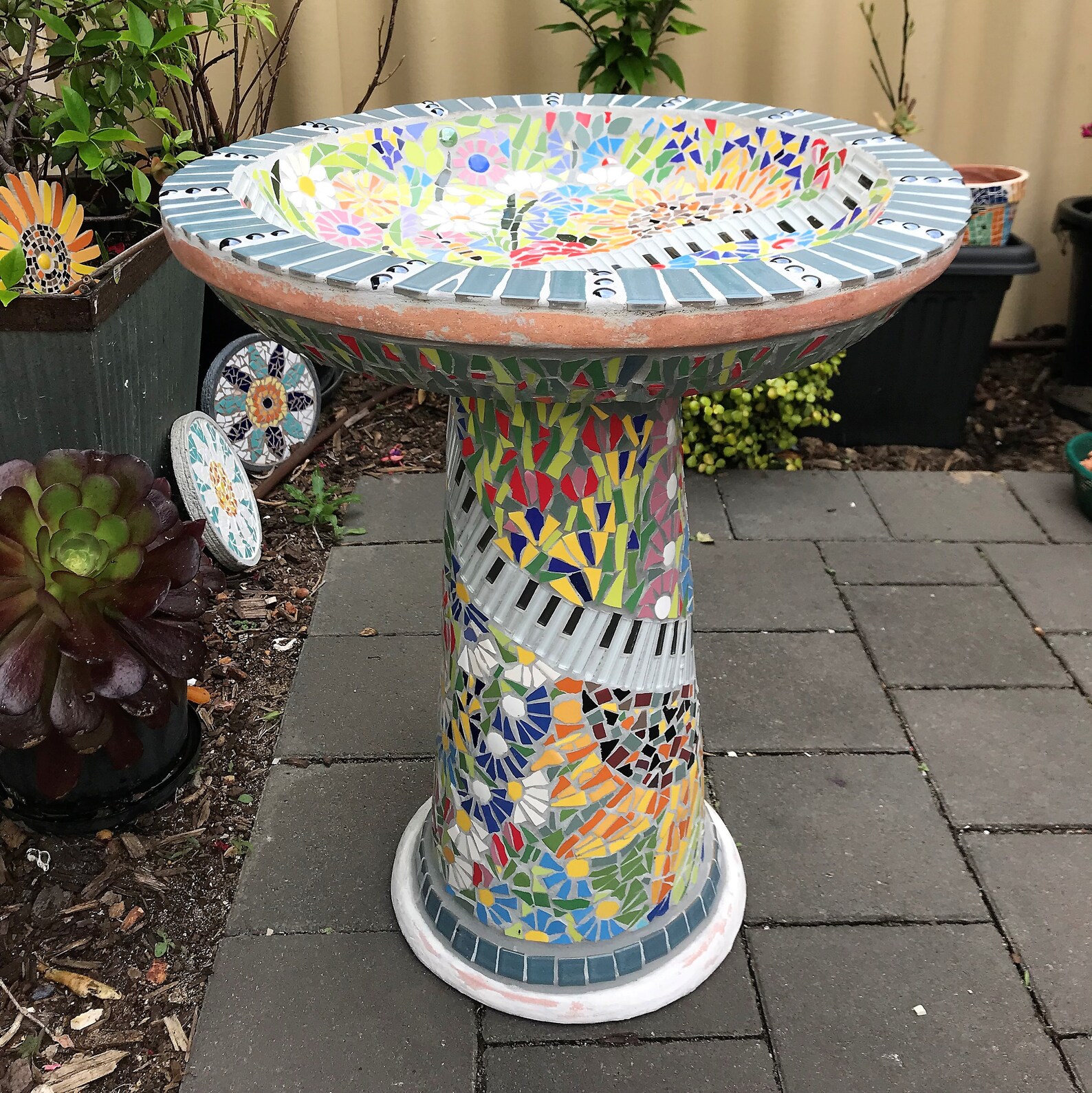 Mosaic Bird Bath. Terracotta Pottery Garden Bird Deluxe Seed Etsy