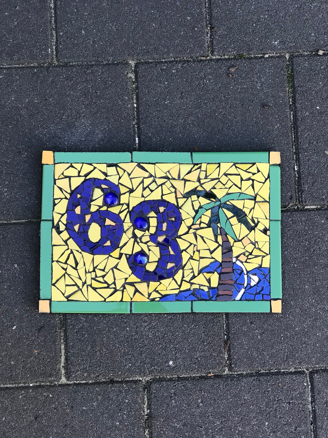 Mosaic House Number Address Sign Plaque 1 2 and 3 Digits Etsy Australia