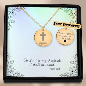 Psalm 23 Necklace,Psalm 23 Jewelry,Christianity Necklace,Faith Necklace,Dainty Minimalist Jewelry,Bible Verse Necklace,Personalize,Religious