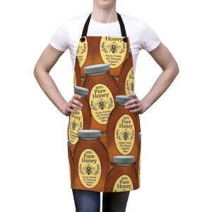 Honey Jar Apron,Kitchen Apron,Baking Apron,Cooking Apron,Cute Apron,Bakers Apron,Full Apron,Apron for Women,Bee Lover Apron,Garden Apron