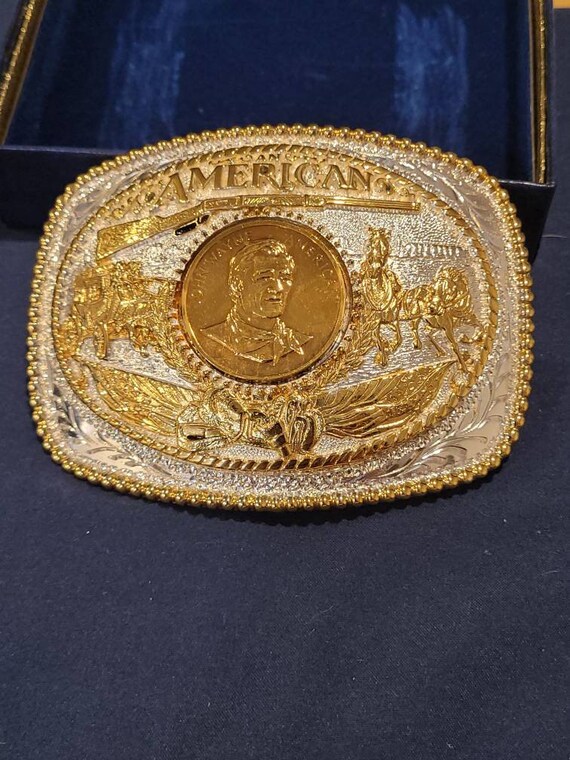 Vintage John Wayne High Polish Belt Buckle Etsy